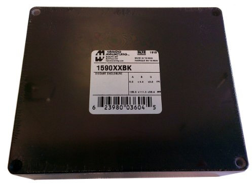 Hammond 1590XXBK Black Diecast Aluminum Enclosure -- Inches (5.72 x 4.77 x 1.39) mm (145mm x 121mm x 35mm)