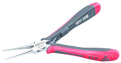 KS Tools 500.7074 ESD Pinza a punta tonda, dritta, senza taglio, 150 mm