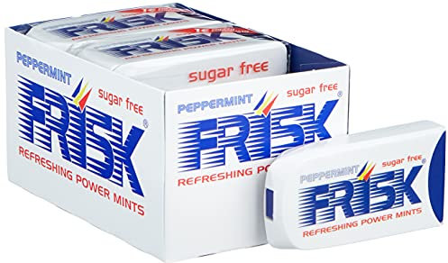 Frisk - Pastilles Menthe Forte - Mini Bonbon Maxi Rafraîchissant - Haleine Fraîche - Sans Sucres - 0.07Kg 12 Étuis de 40 Pastilles