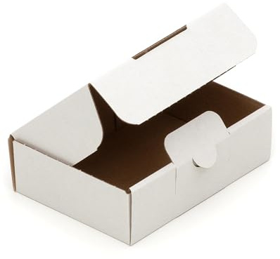 KK Verpackungen Maxibriefkartons 150 x 105 x 46 mm Weiß DIN A6 (Außenmaß 159 x 115 x 48 mm) | 100 Stück, Versandkartons Faltschachteln Maxibrief Post-Kartons für Warensendungen Büchersendungen (MB08)