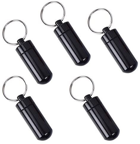 geo-versand 5 x Pillendose, MICNO´s (Micro Nano) Pillenaufbewahrung Tablettenaufbewahrung schwarz fünf stück Geocaching Versteck Micro Nano
