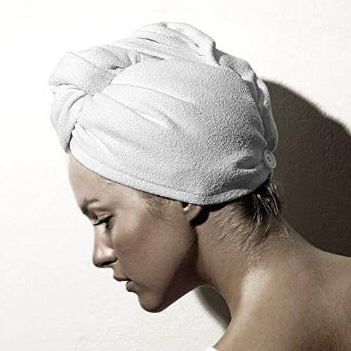 MACOSA SP1057 - Turbante per capelli, in microfibra Colori con chiusura a bottone, asciugamano per capelli ad asciugatura rapida, asciugamano per capelli, asciugamano per capelli turbante, Grau