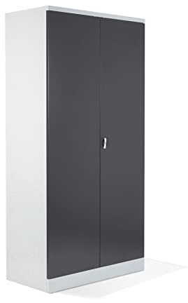 Schrank & Stuhl XL Werkzeugschrank – Werkstattschrank mit 4 höhenverstellbaren Fachböden, Stahlschrank für Werkzeuge, 195 x 92 x 50 cm (H x B x T), Grau/Anthrazit