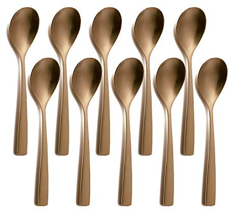 10er SET COMAS 6112 Kaffeelöffel BARCELONA KUPFER Edelstahl 18/10 / PVD-Beschichtung/Kupfer-Finish