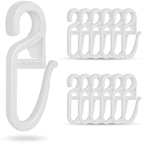 tonyg-p 120 Überklipshaken Gardinenhaken Faltenlegehaken für Gardinenringe 5mm, Vorhang Haken Gardinen Zubehör (Weiß)