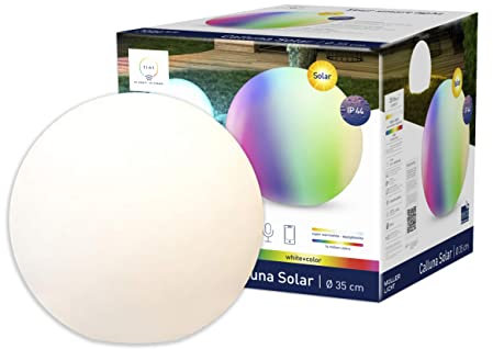 tint smarte Outdoor LED Kugel Calluna Solar, Solarleuchtkugel Ø 35 cm, weißes und farbiges Licht RGB, Zigbee, funktioniert mit Alexa…