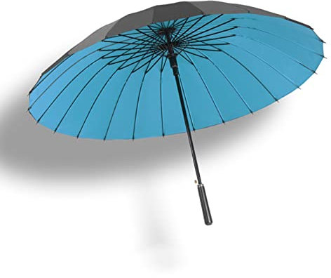 YIDAX Gerader Regenschirm, Großer Automatischer Open Stick Regenschirm, 24 Rippenwinddurchdrungenweg Für Männer Frauen,Blue b
