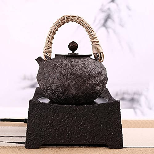 Pot en Fonte Japonais Fait à la Main Pot en Fonte Non revêtue Service à thé Bouilloire rétro-Ensemble de Four