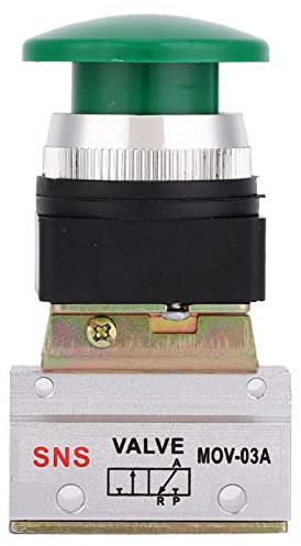 Druckknopf Pneumatisches Ventil 2/3-Wege Mechanisches Momentanventil Grüner Pilzkopf Schalter für Pneumatische Systeme Luftdruckventil Druckventil pneumatische Armaturen