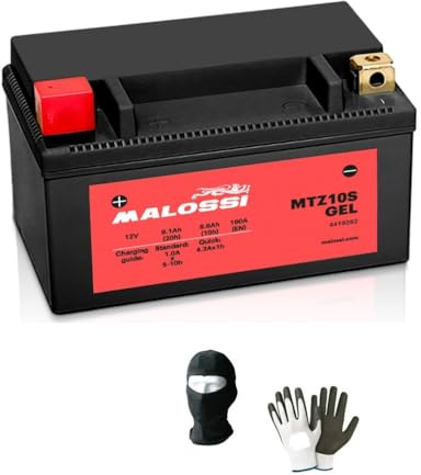 KOMPATIBEL MIT YAMAHA YZF-R1 1000 2007 bis 2008 GEL-Batterie Malossi YTZ10S bereits gebrauchsfertig aktive Batterien 8,6 Ah Ampere 12 Volt für Motorrad Roller