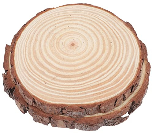 GANAZONO Lot de 2 Pierres de Marche Rondes en Bois pour Jardins et parterres de Fleurs d'extérieur, Cour, pelouse, Patio, allée