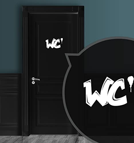 Zeroos WC-Schild, Toilettenschild Graffiti selbstklebend, Herren, Weiß, L