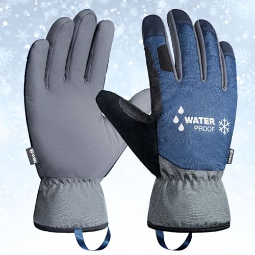 KAYGO wasserdichte Thermische Arbeitshandschuhe für Herren Damen, KG168W | Winddichte Thermo Futter, Winter Warme Handschuhe für Kaltes Wetter Gartenarbeit Outdoor Aktivitäten Kühllagerung