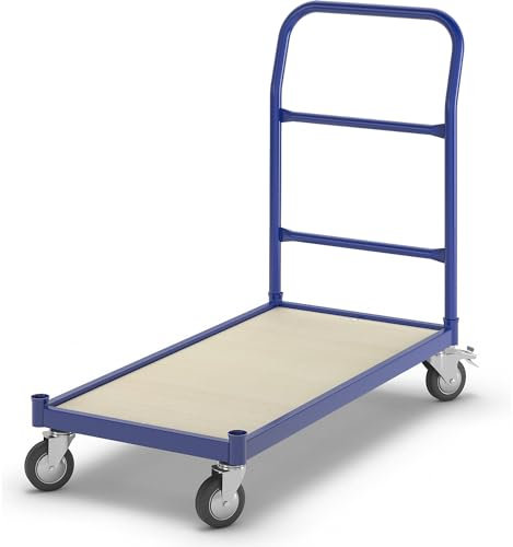 eurokraft | Plattformwagen | Tragfähigkeit 250 kg | Ladeflächen-LxB 1050 x 475 mm