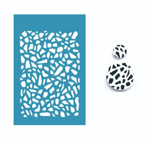 Skärmtrycksats, 10,7 x 7 cm silke skärm schabloner för polymerlera återanvändbar silkscreen tryck kit nät schabloner överföring hantverk tryck örhänge smycken inredning