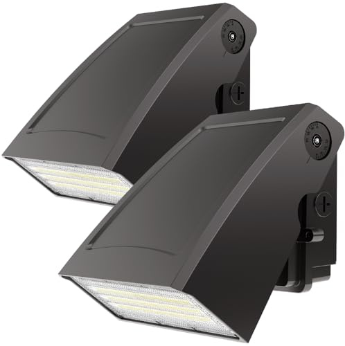 HYPERLITE LED Wall Pack 40W: 5200lm 5000K 0-90°Adjustable ETL Certified - 2PACK Wall Pack Lights Outdoor LED Small Wall Pack Downlight for Garage Yard Shop Doorway Barn Alleyways Entryway