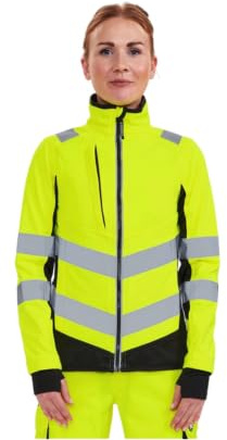 FE Engel Sicherheits Warnschutz Softshelljacke Damen Warngelb/Schwarz Gr. M