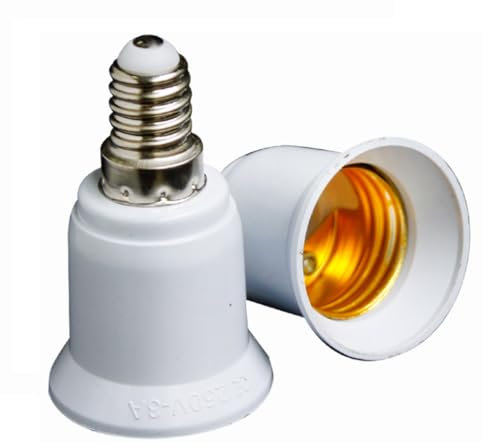ShuoHui E14 auf E27 Lampensockel Adapter Konverter E14 to E27 Fassung Sockel Lampenadapter Lampensockeladapter für LED-Lampen, adapter… (2)