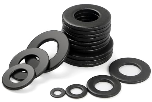 FOMGIIN Rondelles Plates M3 x 7 mm, 100 Pièces Rondelles Metal Plates Noires, Rondelles Plate D'écartement en Acier au Carbone, Rondelles Métal D'accompagnement pour Réparations à la Maison