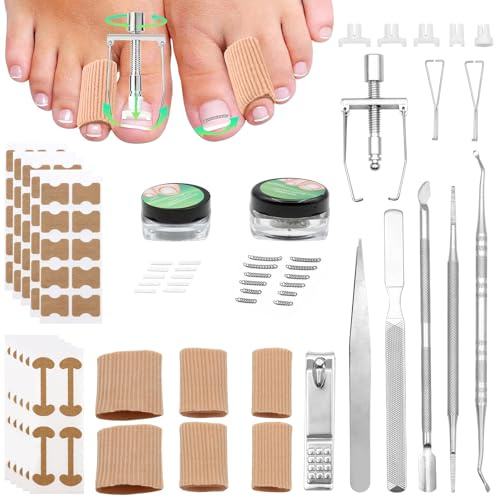 VEGCOO Unghie Incarnite Piedi Kit, con Adesivo per Correzione Incarnite, Correzione Unghia Incarnita, set Pedicure per Unghie Incarnite
