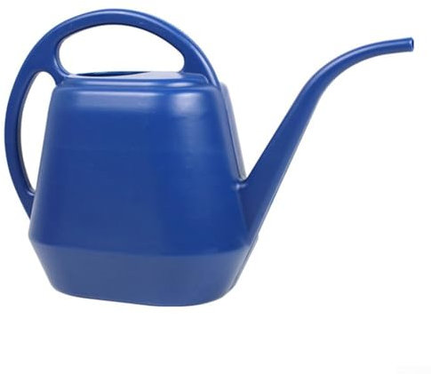 Regadera de plástico de 2 litros con boquilla larga, ligera, compacta, eficiente para regar (azul oscuro)