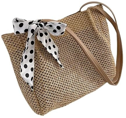 Korbtaschen Damen Sommer Mode Stroh Weibliche Tote Handtasche dame Schulter Große Taschen Berühmte Marke Designer frauen Casual Strand Big Bag Basttaschen Damen Sommer(3TT905580-KH)