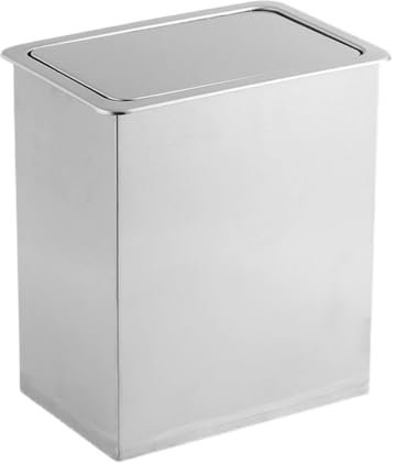 CHFYIJYHM Pattumiera con coperchio da incasso sul piano di lavoro della cucina, pattumiera con sportello di bilanciamento, contenitore for rifiuti piccolo in acciaio inossidabile spazzolato incorporat