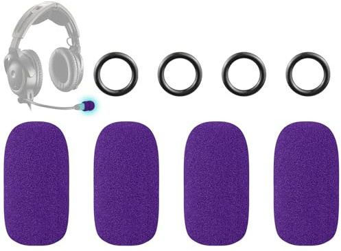 SOULWIT Ersatz Mikrofon Abdeckung für Bose Aviation X A10/A20/A30 Headset, Mikrofon Schwammfilter 4er-Pack Schaumstoffabdeckung Windschutz