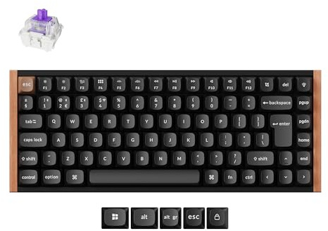 Keychron K2 HE Custom Mechanical Gaming Keyboard, RGB Aluminum Frames with Hot-Swappable Hall Effect Gateron Double-Rail Magnetic Nebula Switch, 2.4 GHz/Bluetooth/Wired - Carbon Black(UK Layout)