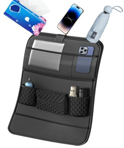 Rücksitz-Auto-Organizer, Rücksitz-Organizer | Auto-Organizer aus Leder mit faltbarer Tischablage | Auto-Rücksitz-Organizer, Rücksitz-Organizer für Spielzeug, Flaschen, Snacks, Bücher