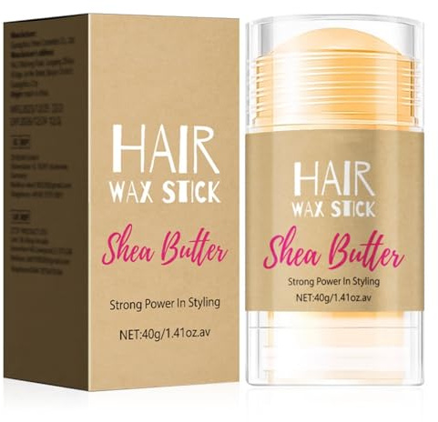 Haarwachsstift, Wachsstab für Haarstyling & Glättung von Frizz Pflegend verbessert Kontrolle und Styling Pomade Hair Edge Control Haarstyling Creme nicht fettend für Frauen & Männer 40.0 g