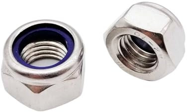 Sicherungsmutter, selbstsichernde Muttern 304 Edelstahl, schwarzer Sechskant-Nyloneinsatz, Sicherungsmutter, selbstsichernde Sicherungsmutter M2 M2,5 M3 M3,5 M4 M5 M6 M8 M10 M12 M14 M16 (schwarzer Koh