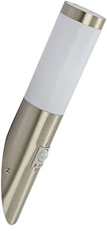 GLOBO Außenwandlampe Wandleuchte mit Bewegungsmelder Edelstahl silber LED Fackel Aussen, 6W 806lm warmweiß, DxH 7,6x41 cm
