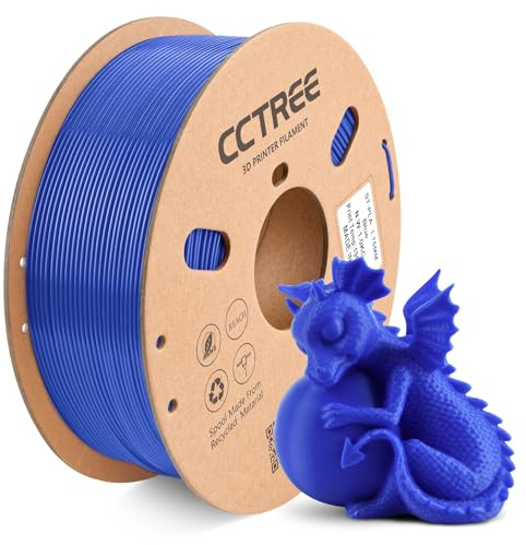 CCTREE 3D Drucker PLA+ Filament 1,75 mm, 1 kg Spule (2,2 lbs), Blau | Accuracy +/- 0.03 mm, stärker und robuster, Easy print 3D Druckfilament PLA Plus, geeignet für die meisten FDM 3D Drucker