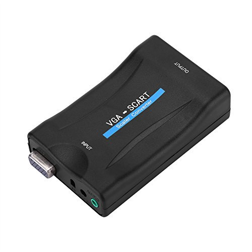 Keenso Adaptateur Audio Vidéo VGA SCART Adaptateur USB Remote Contrôle Haute Résolution Prise en Charge à Usage Professionnel