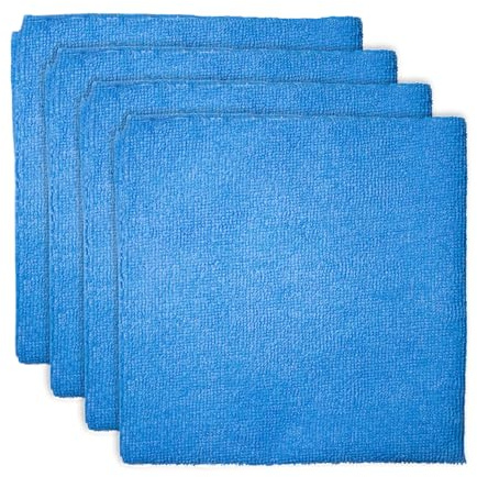 VAE Panni in Microfibra Professionali senza Cuciture (4 pz) 40x40, Panni Microfibra Multiuso Antigraffio e Antirigo per Auto, Moto e Casa - Pulizia e Lucidatura Perfetta, Alta Qualità