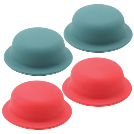 BAZEITFLOW 4 pièces Couvre-poignées Silicone Antibrûlure pour Couvercles de Casserole Résistants Chaleur pour Poignées de Casseroles Fonte et Cocottes Lot de Rouge