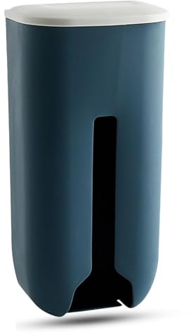Plastic Bag Holder, Wall Mount Plastic Bag Dispenser Large Capacity Grocery Storage Holder Trash Storage Dispenser for Cabinet, Cupboard, Pantry (Dark Blue)