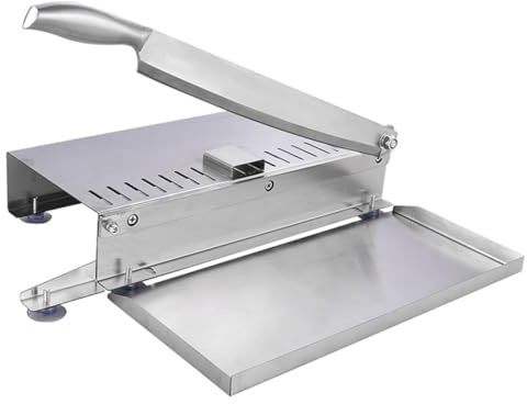 Angoily Trancheuse à Viande Manuelle Inoxydable, Coupe-os Robuste, Lame Tranchante En Acier Inox 20 Cm, Pour Bœuf, Poulet, Poissons, La Cuisine Domestique Et Professionnelle, Usage Polyvalent