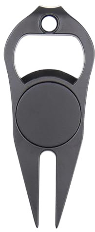 YUVKIN Double Prong Pitchgabel mit herausnehmbarem Marker, Ergonomisches Werkzeug zur Pflege von Pitchmarken auf dem Golfplatz, Triple-Track-Technologie, ideal für Golfer (Unisex Golf)