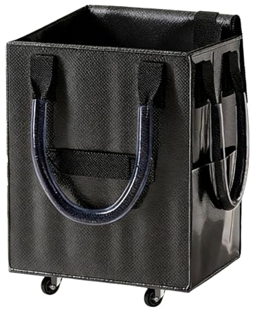Ruote per borsa della spesa – Maniglia tote pieghevole e robusta | Porta biancheria con ruote | Grande carrello portaoggetti per vestiti mobili da campeggio da viaggio riutilizzabile, utility da