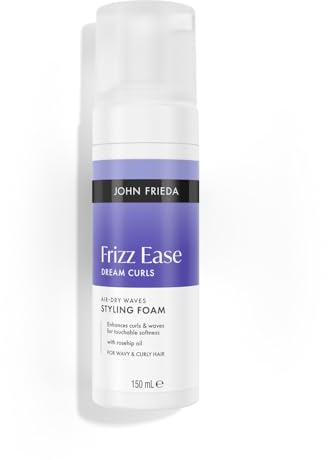 John Frieda Frizz Ease Dream Curls Air Dry Waves Styling Foam 150ml. Curl Booster for Wavy Hair Mousse, Travel Size Styling and Soft Definition