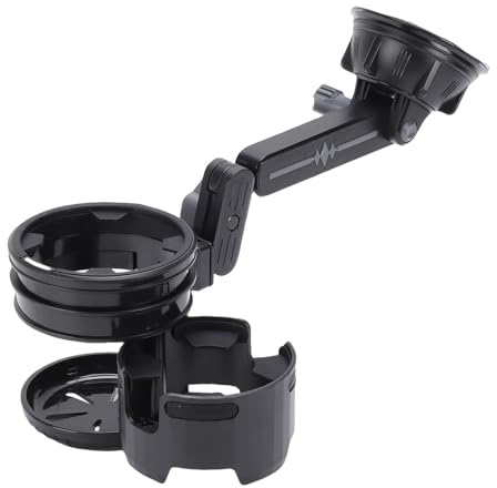 Keenso Portavasos para Coche, Soporte para Bebidas Plegable 2 en 1 de Silicona ABS, Base de Succión Fuerte para Coches, Cochecitos y Bicicletas
