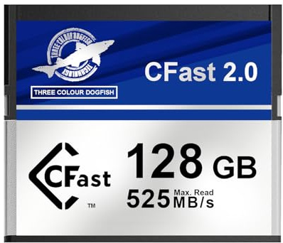 Dogfish Scheda di Memoria CFast 2.0 da 128GB per Cinema 4K RAW, Velocità di lettura fino a 525 MB/s per Videomaker Professionali, Compatibile con Fotocamere Digitali e Videocamere Fotografiche
