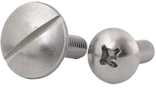 HCBBCEW Kompatibel mit extragroßen Flachrundkopfschrauben aus Edelstahl 304 GB947 Schlitz M2,5, M3, M4, M5, M6, M8, übergroße Pilzschrauben(M3x12mm 10pcs)