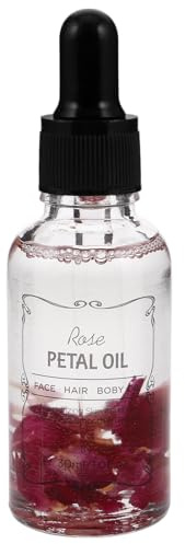 IMIKEYA Aceite Esencial de Rosa para Rostro y Cabello, Propiedades Antiedad y Relajantes, Envase de Vidrio Adecuado para Cuidado de Belleza y Capilar