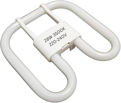 Zylora 28W 2D 4 Pin CFL Light Bulb GR10q Base, 3000K Warm White, Energy Saving Compact Fluorescent DD Butterfly Lamp, Ceiling Light Replacement for Bathroom, Kitchen, Office