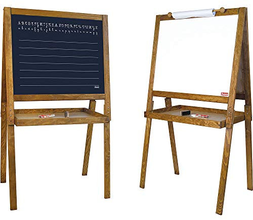 Jeujura - 8758-Tableau en Bois-Grand Tableau dessin d' Ecolier en Bois Teinté Chêne