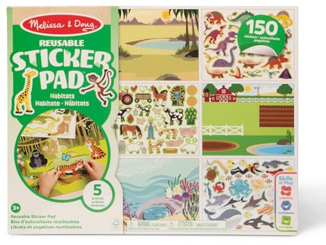 Melissa & Doug Reusable Sticker Pad: Habitats - 150+ Reusable Stickers - FSC Certified