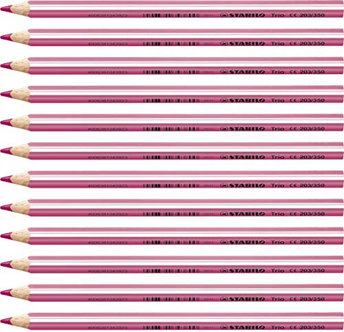 STABILO Trio thick - Matita colorata triangolare - Confezione da 12 - Rosa